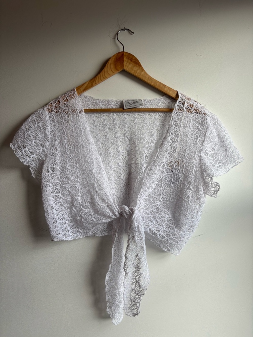 White Lace Tie-Front Camisole Cover-Up